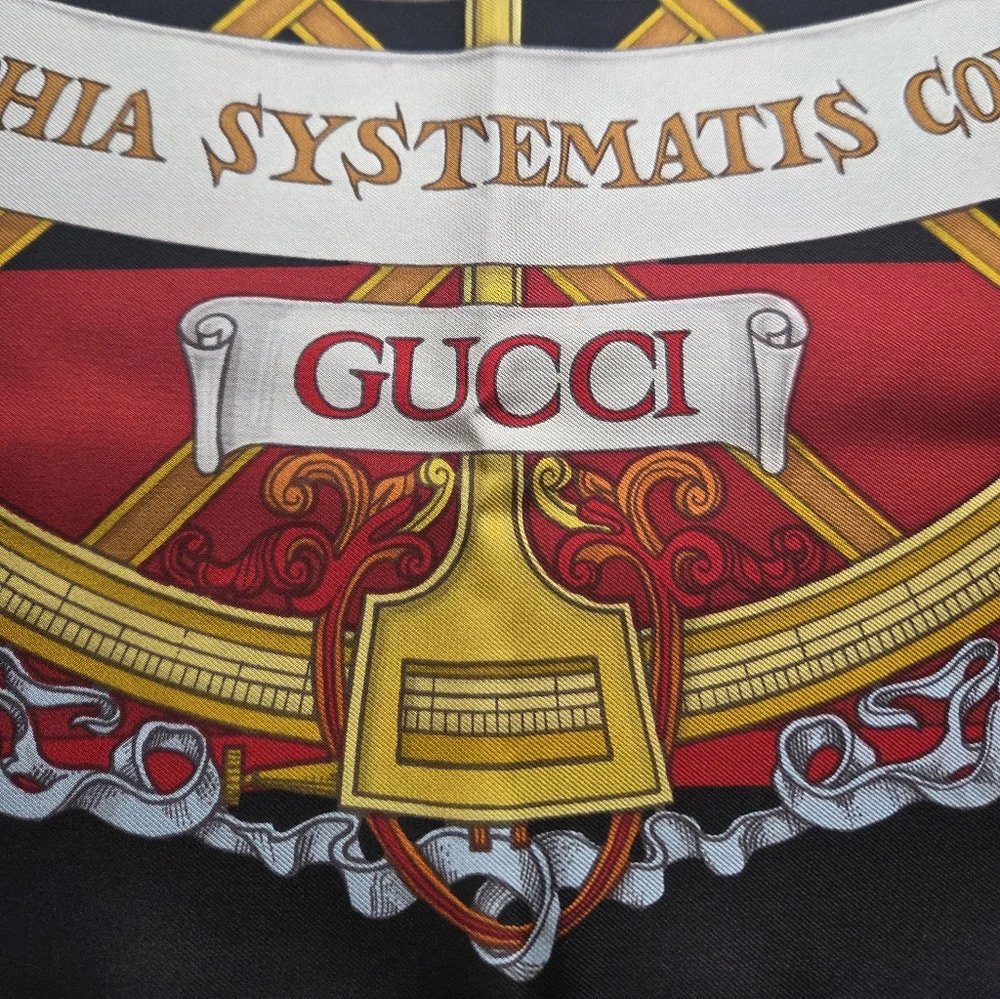 Gucci Vintage Zodiac Silk Scarf Carré 34" Astrology Made in Italy - Picture 7 of 16